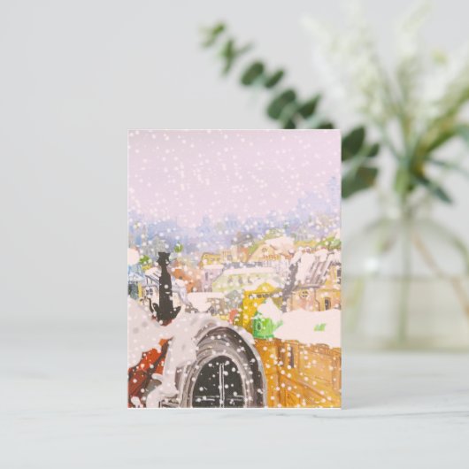 Carte Postale Chat français sur le toit (Debout devant)