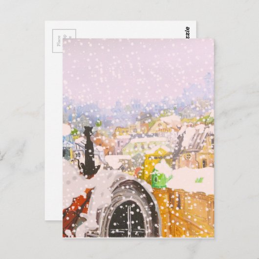 Carte Postale Chat français sur le toit (Devant / Derrière)