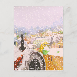 Carte Postale Chat français sur le toit