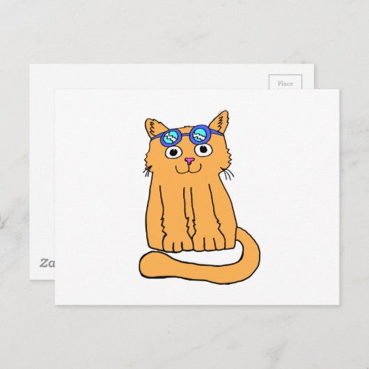 Carte Postale Chat Goggles (Devant / Derrière)