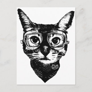 Carte Postale Chat Goggles
