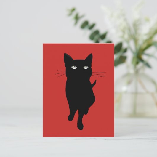 Carte Postale Chat gothique noir (Debout devant)