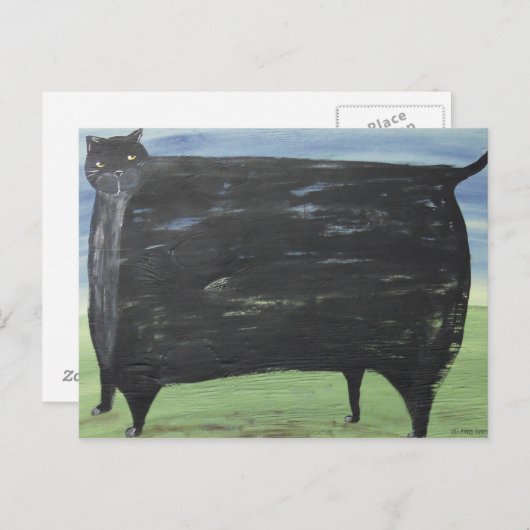 Carte Postale Chat gras Folk (Devant / Derrière)