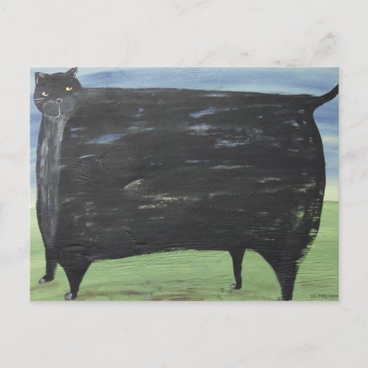 Carte Postale Chat gras Folk (Devant)
