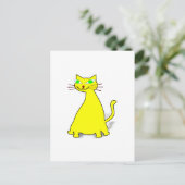 Carte Postale Chat gras jaune (Debout devant)