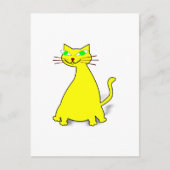 Carte Postale Chat gras jaune (Devant)