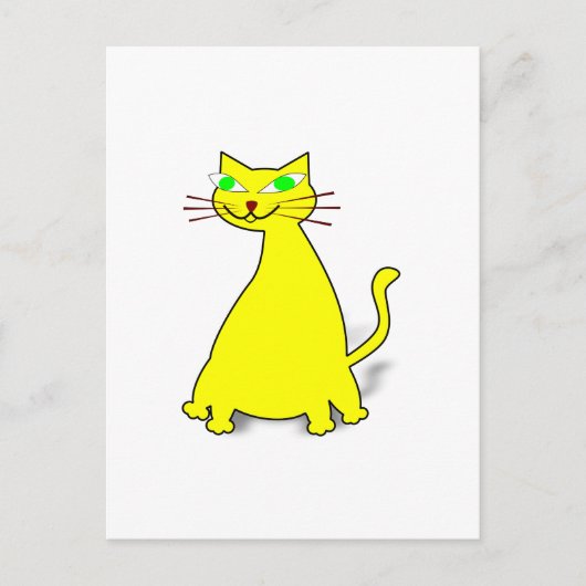 Carte Postale Chat gras jaune (Devant)