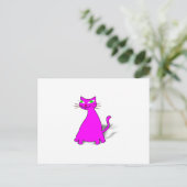 Carte Postale Chat gras rose (Debout devant)
