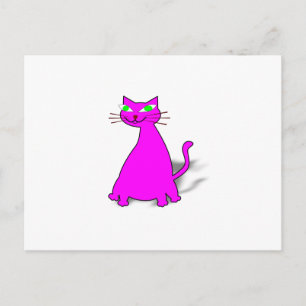 Carte Postale Chat gras rose