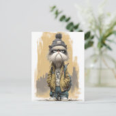 Carte Postale Chat grumpy dans les vêtements de rue (Debout devant)