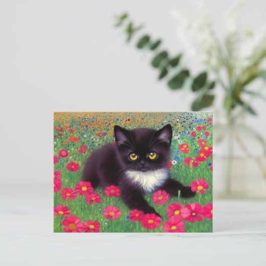 Carte Postale Chat Gustav Klimt Tuxedo (Debout devant)