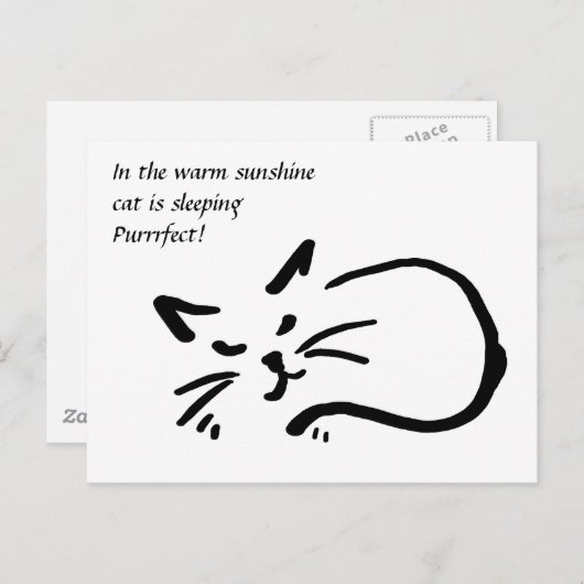 Carte Postale Chat haiku (Devant / Derrière)