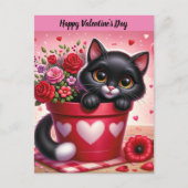 Carte postale Chat Heureuse Sainte-Valentin (Devant)