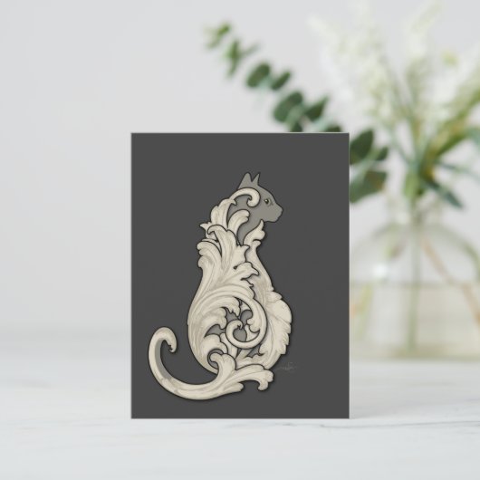 Carte Postale Chat Illustre (Debout devant)