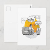 Carte Postale Chat Introverti Submergé Humour Meme Relatable (Devant / Derrière)