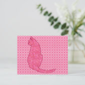 Carte Postale Chat japonais - Fuchsia Pink Batik (Debout devant)