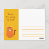 Carte Postale Chat jaune et orange drôle (Dos)