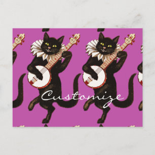 Carte Postale Chat jouant à Banjo Thunder_Cove