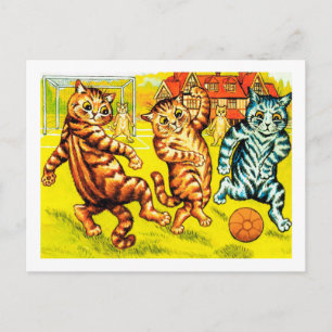 Carte Postale Chat Jouant Au Football, Louis Wain