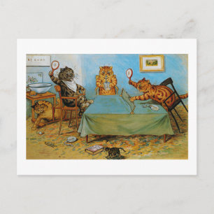 Carte Postale Chat Jouer ping-pong, Louis Wain