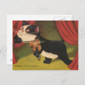 Carte Postale Chat Jouer Sonet Sur Violon De 1909 PC (Devant / Derrière)