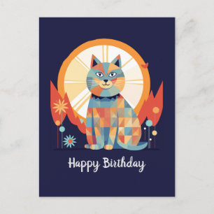 Carte Postale Chat Joyeux anniversaire