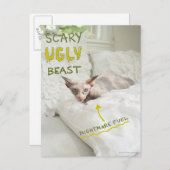 Carte Postale Chat laid effrayant (Devant / Derrière)