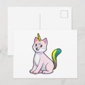 Carte Postale Chat Licorne (Devant / Derrière)