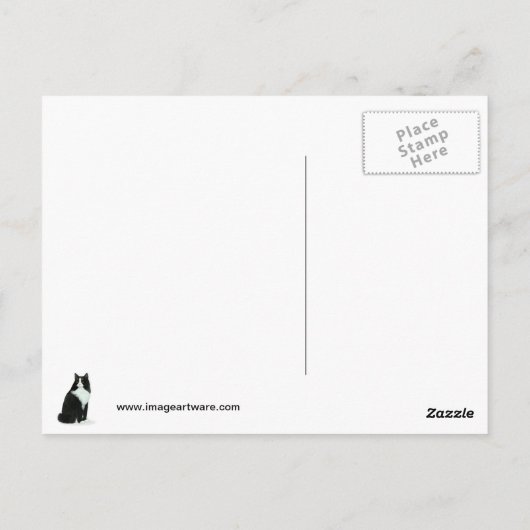 Carte Postale Chat long Haired Tuxedo (Dos)