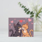 Carte Postale Chat Love Valentine's Day (Debout devant)