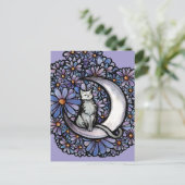 Carte Postale Chat Luna Moon Violet Daisy (Debout devant)