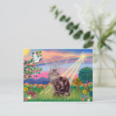 Carte Postale Chat Maine Coon - Ange des Nuages (Debout devant)