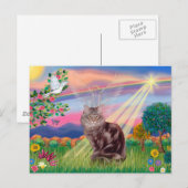 Carte Postale Chat Maine Coon - Ange des Nuages (Devant / Derrière)