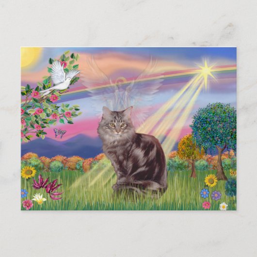 Carte Postale Chat Maine Coon - Ange des Nuages (Devant)