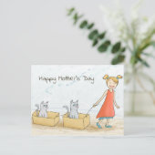 Carte Postale Chat Maman Joyeuse Fête des Mères (Debout devant)