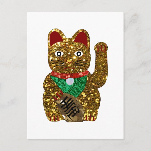 Carte Postale chat maneki neko (Devant)
