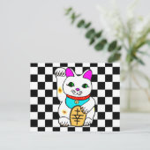 Carte Postale Chat Maneki Neko Rave Mignon (Debout devant)
