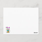 Carte Postale Chat Maneki Neko Rave Mignon (Dos)