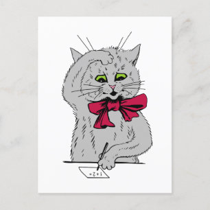 Carte Postale Chat mathématique à gauche