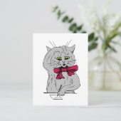 Carte Postale Chat mathématique à gauche (Debout devant)