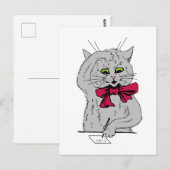 Carte Postale Chat mathématique à gauche (Devant / Derrière)