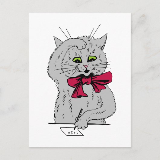 Carte Postale Chat mathématique à gauche (Devant)