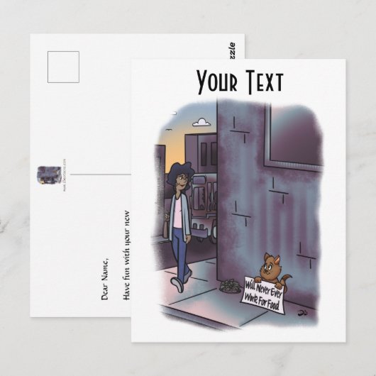 Carte Postale Chat mendiant (Devant / Derrière)