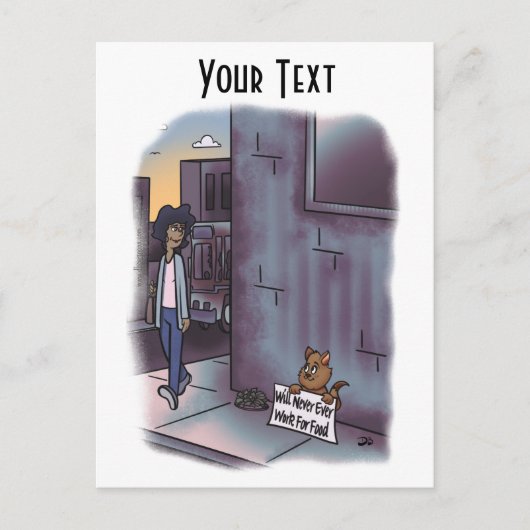 Carte Postale Chat mendiant (Devant)