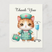Carte Postale Chat merci infirmière mignonne (Devant)