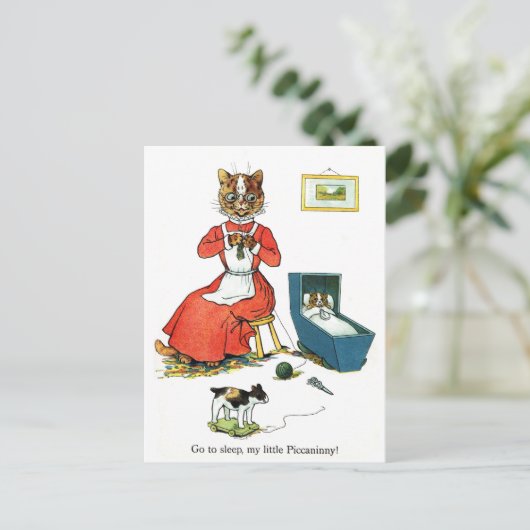 Carte Postale Chat mère et bébé, Louis Wain (Debout devant)