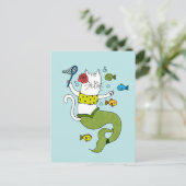 Carte postale Chat Mermaid (Debout devant)