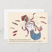 Carte Postale Chat Mermaid (Devant / Derrière)