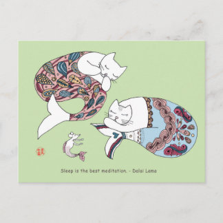 Carte Postale Chat Mermaid