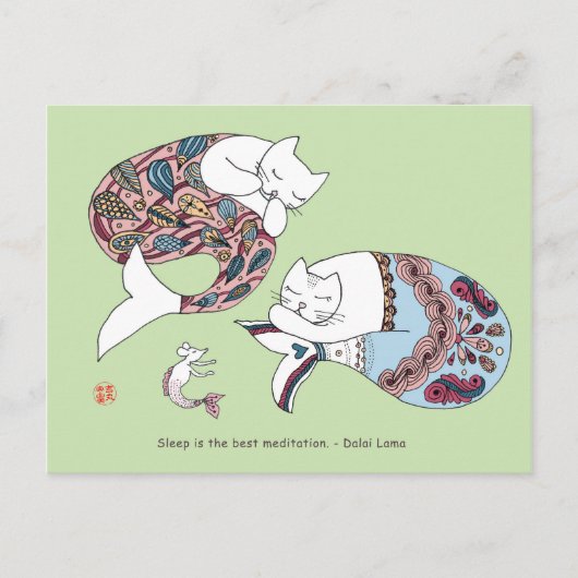 Carte Postale Chat Mermaid (Devant)